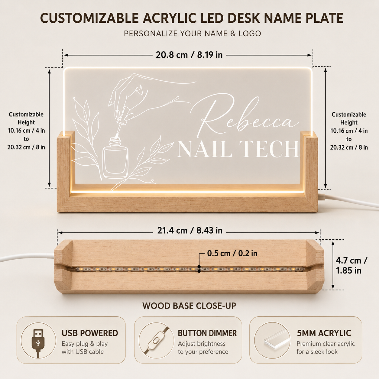 Custom Acrylic Desk Name Plate – Office Tech Logo Bewertung und Preis