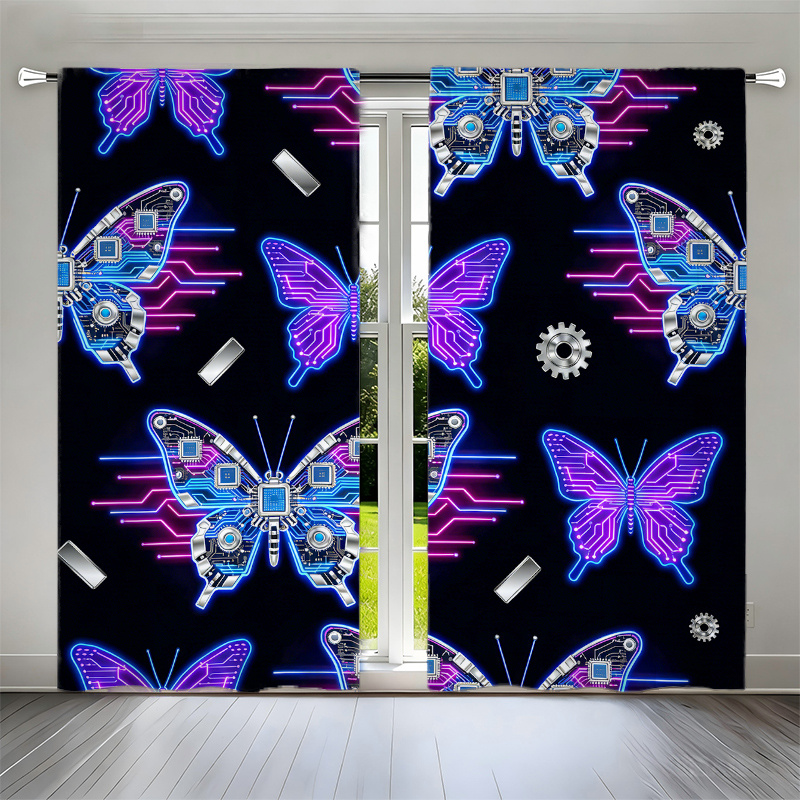 2pcs Cyberpunk Butterfly Curta – Office Tech Room Bewertung und Preis