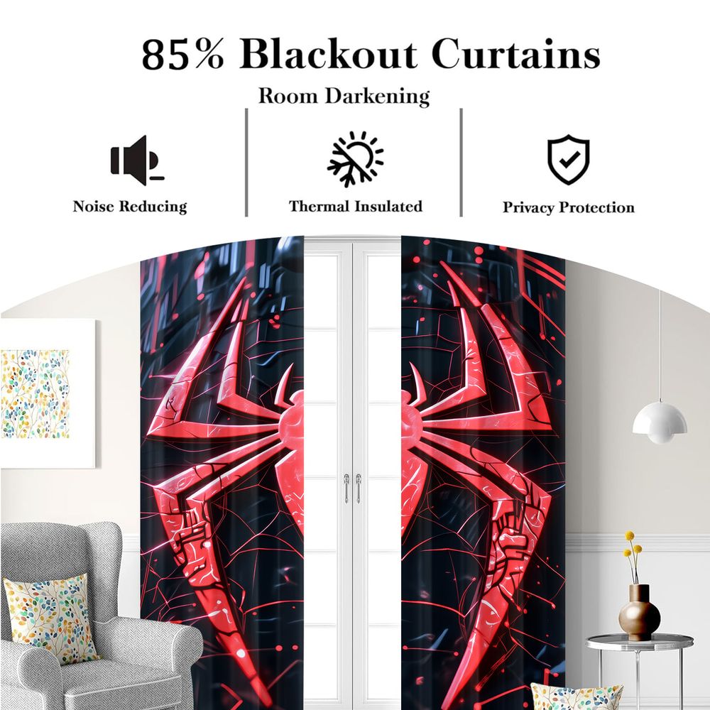 Spider Print Curtains Futurist – Office Tech Room Bewertung und Preis