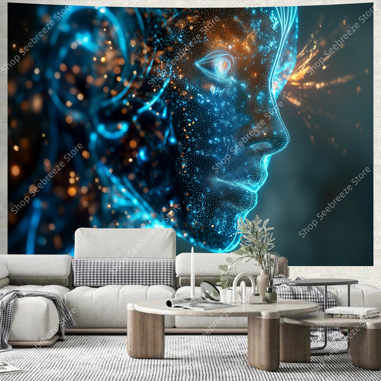 Cyberpunk Circuit Board Tapest – Office Tech Room Bewertung und Preis
