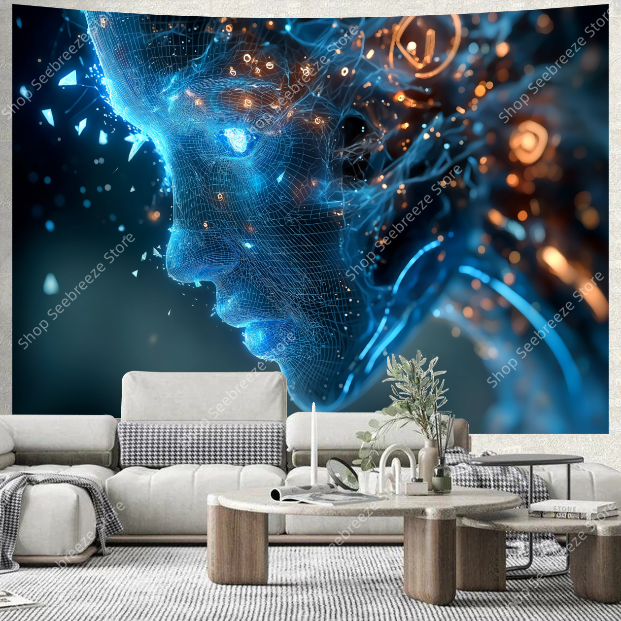Cyberpunk Circuit Board Tapest – Office Tech Room Bewertung und Preis