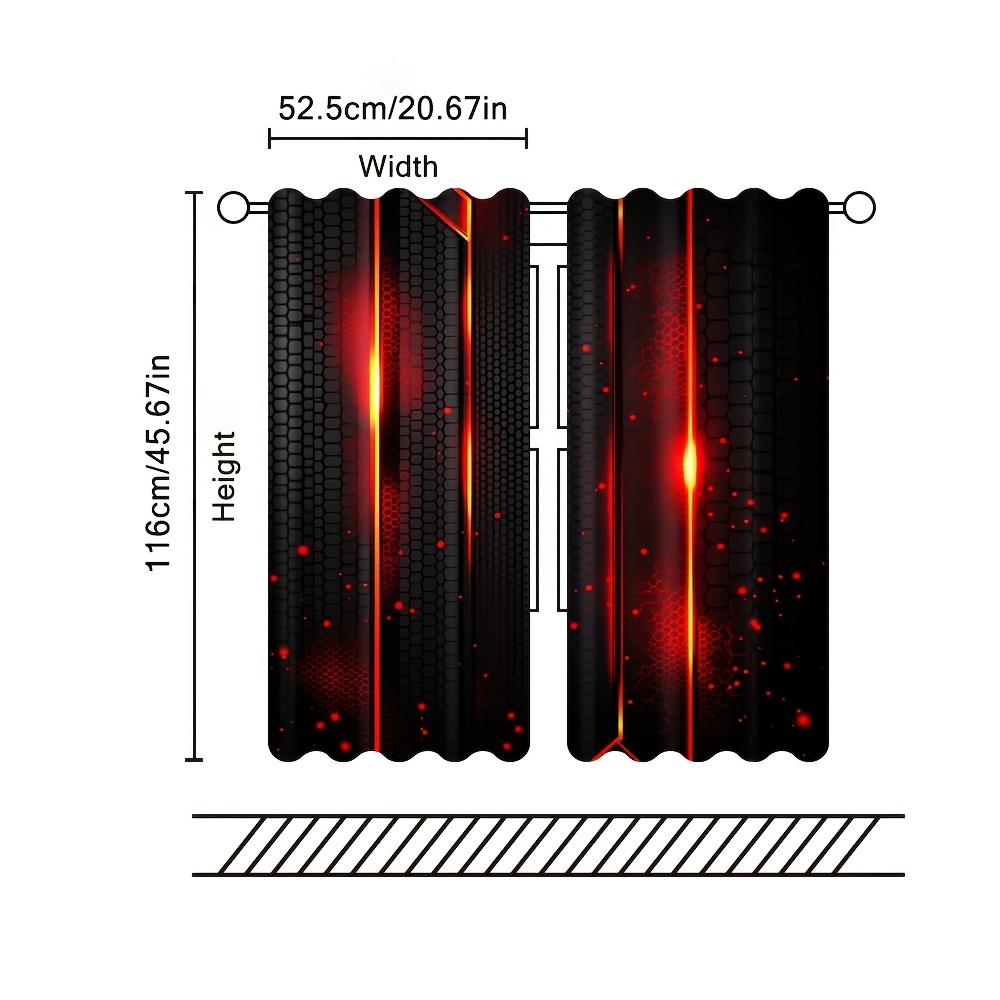 2pcs Lava Curtains Black Red C – Office Tech Room Bewertung und Preis