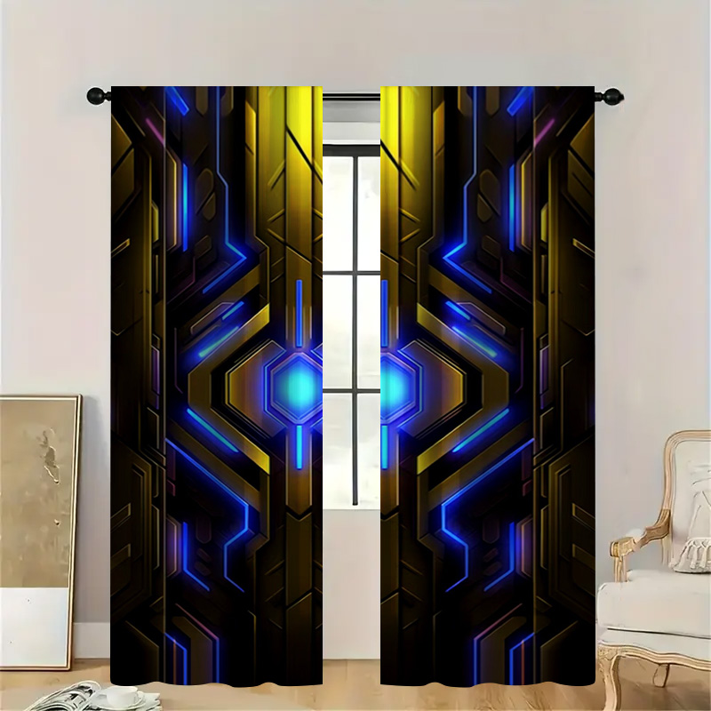 2pcs Geometric Tech Curtains w – Office Tech Room Bewertung und Preis