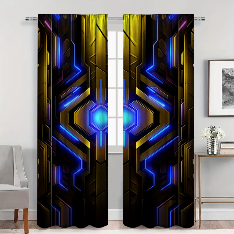 2pcs Geometric Tech Curtains w – Office Tech Room Bewertung und Preis