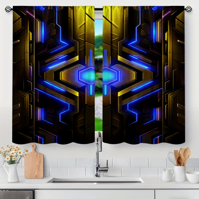 2pcs Geometric Tech Curtains w – Office Tech Room Bewertung und Preis