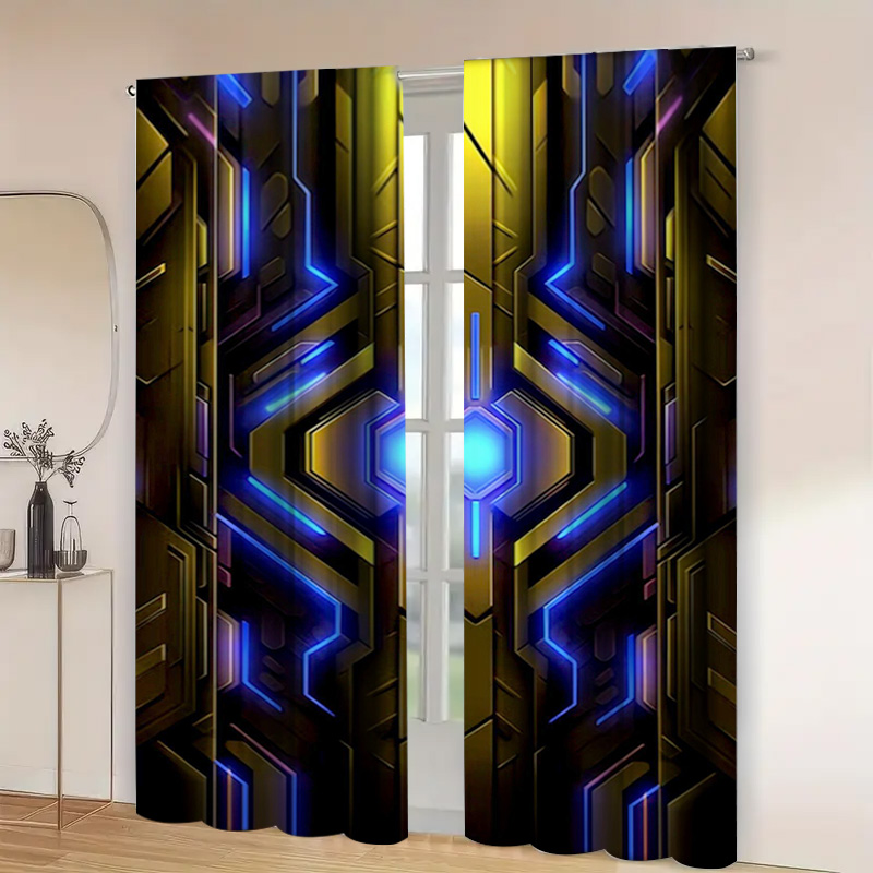 2pcs Geometric Tech Curtains w – Office Tech Room Bewertung und Preis