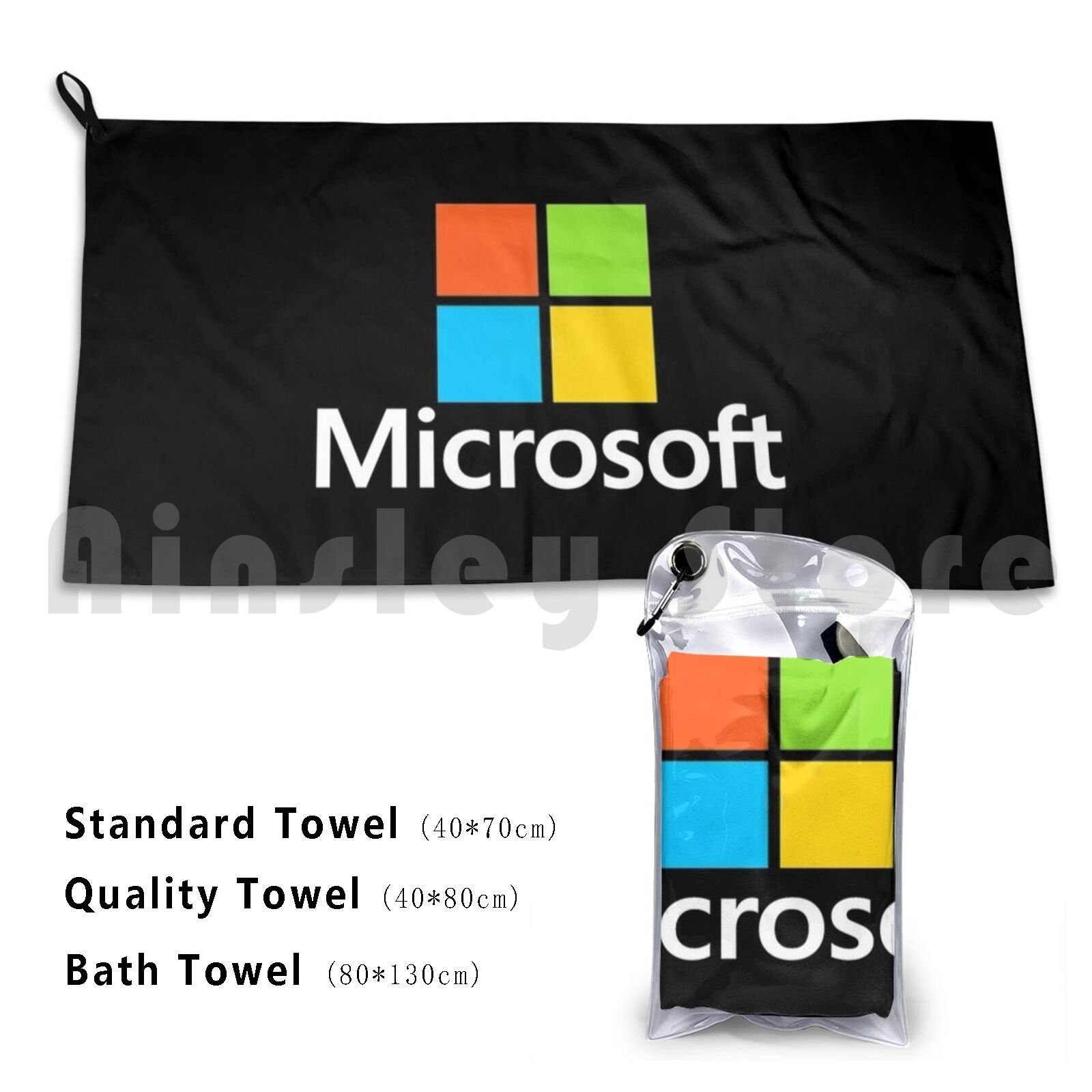 Microsoft Type Bath Towel Beac – Office Tech Logo Bewertung und Preis